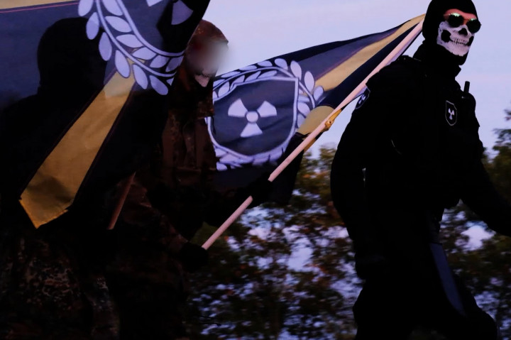 Screenshot from an Atomwaffen Division propaganda video