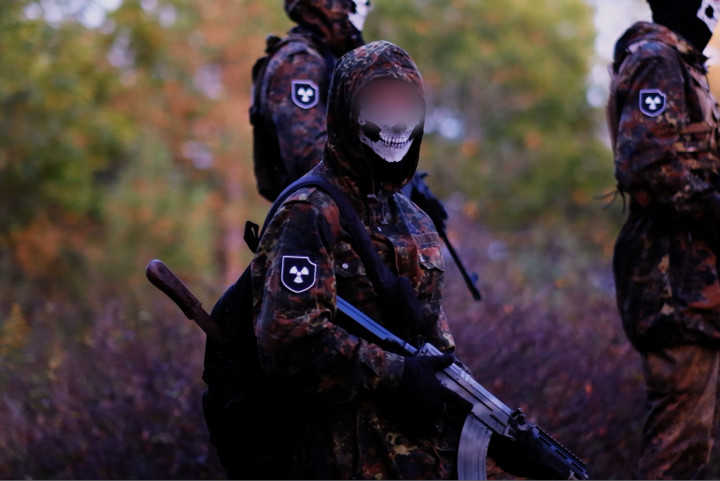 Screenshot from an Atomwaffen Division propaganda video