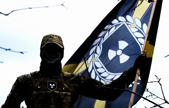 Screenshot from an Atomwaffen Division propaganda video