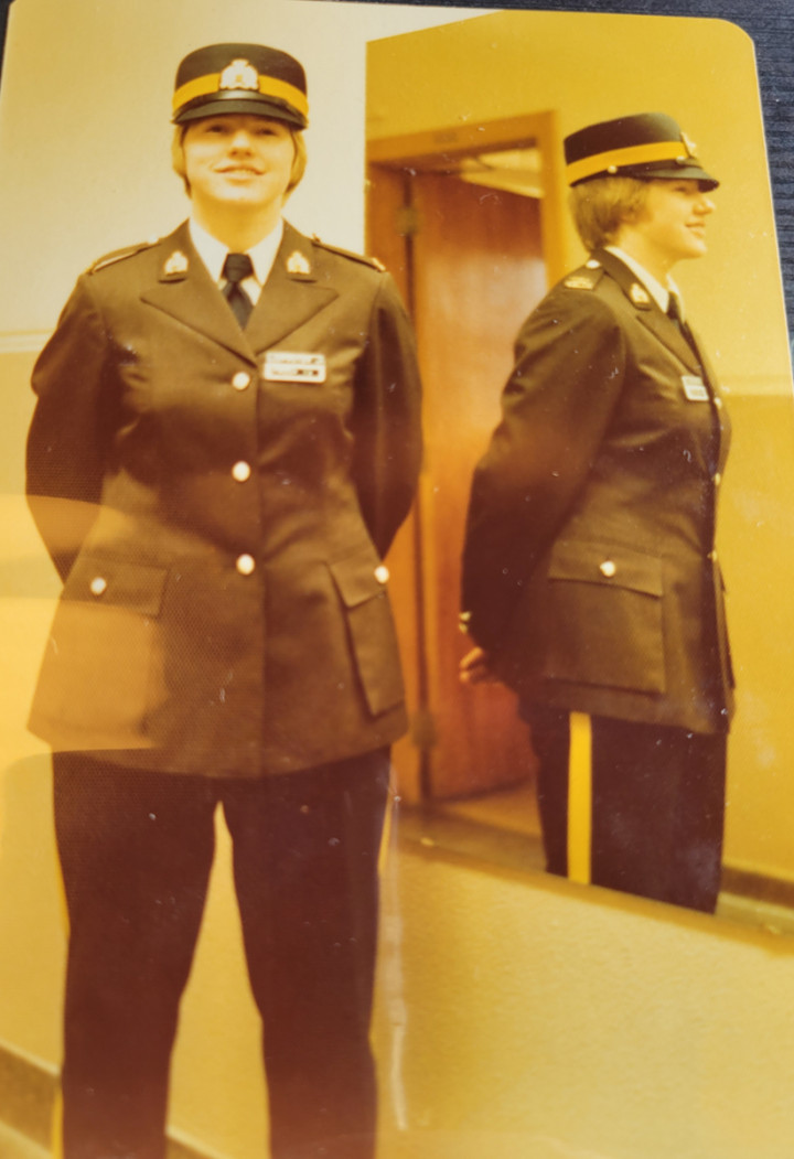 A young Corporal Ramsay dressed in brown RCMP serge uniform